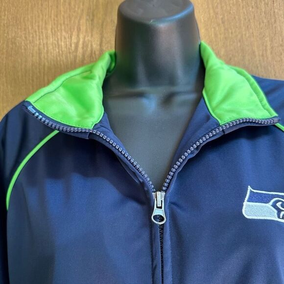 NFL  Seattle Seahawks Zip Up Jacket Blue and Green| Women Size Large - Picture 14 of 16